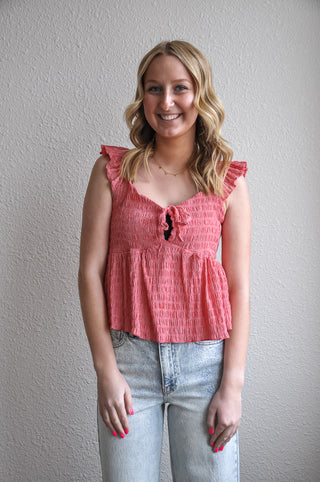 Cherry Red Gingham Tank Top