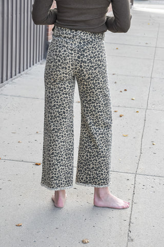 Leopard Trail Wide-Leg Pants