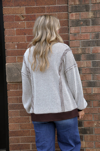 Chocolate Oversized Waffle Knit Top