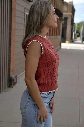 Chunky Cable Knit Sweater Vest
