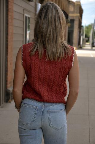 Chunky Cable Knit Sweater Vest