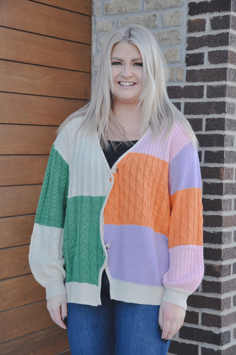 Chunky Knit Colorblocked Sweater