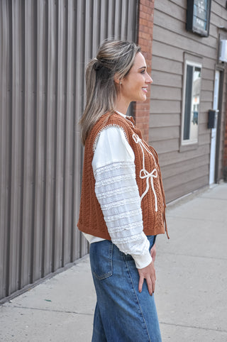 Chunky Knit Sweater Vest, view 3