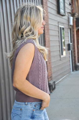 Classic Cable Knit Button Up Sweater Vest
