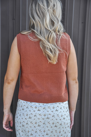 Classic Cable Knit Button Up Sweater Vest
