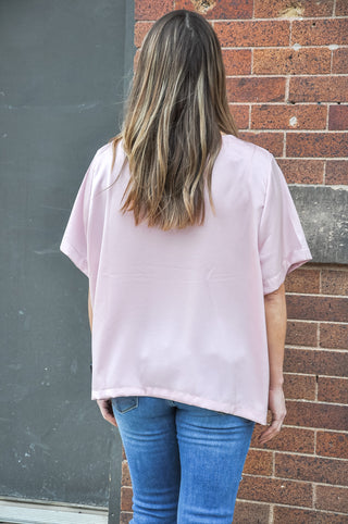 Classic Satin Pocket SS Top