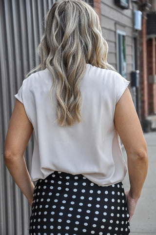 Classy Satin Pleated Neck Blouse