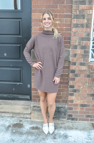 Cloudy Knit Mock Neck Dress