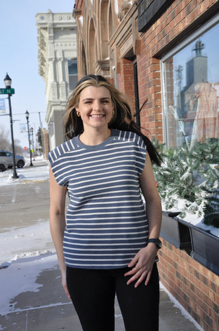 Cloudy Knit Stripe Tank Top