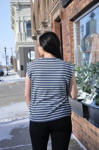 Cloudy Knit Stripe Tank Top