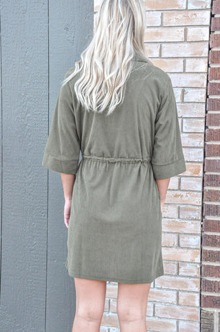 Codi Corduroy Zip Up Dress