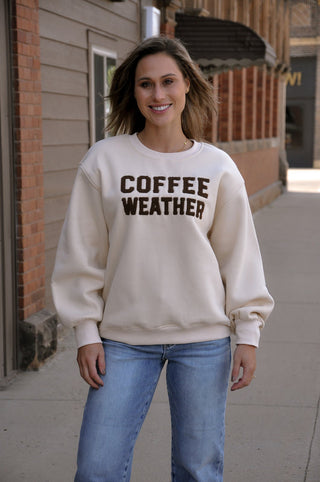 Coffee Weather Embroidered Sweatshirt