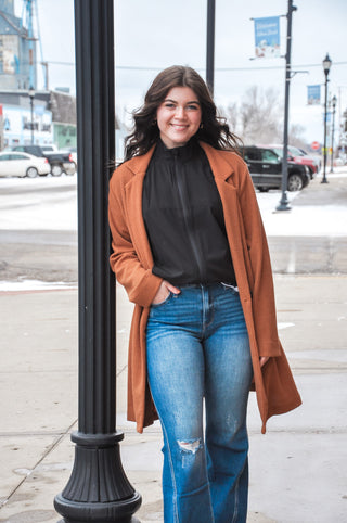 Collared Button Camel Coat