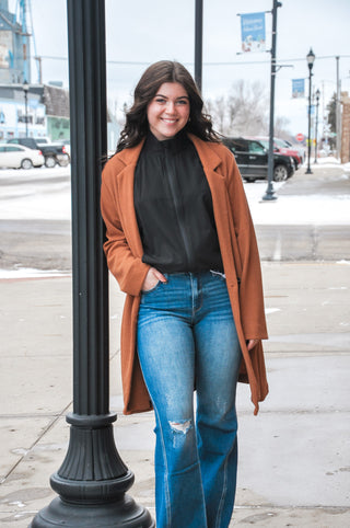 Collared Button Camel Coat