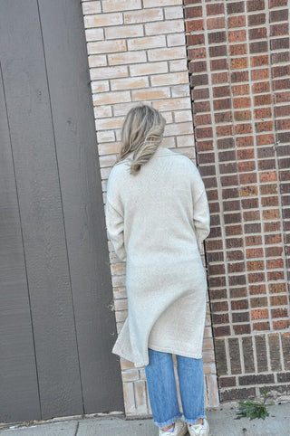 Collared Maxi Sweater Cardigan