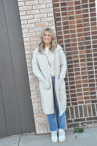 Collared Maxi Sweater Cardigan