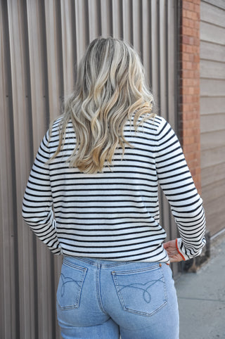 Color Accent Button-Down Cardigan