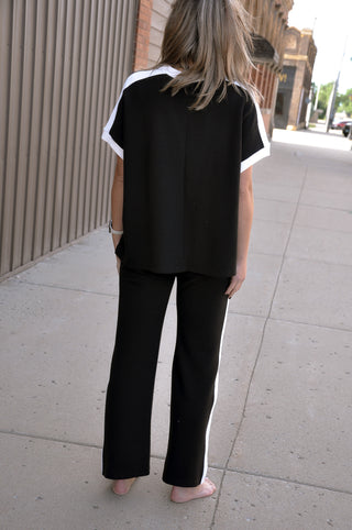 Colorblock Accent Wide Legged Pant Set