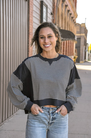 Colorblock Crew Neck Pullover