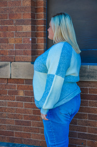 Colorblocked Contrast Curvy Sweater