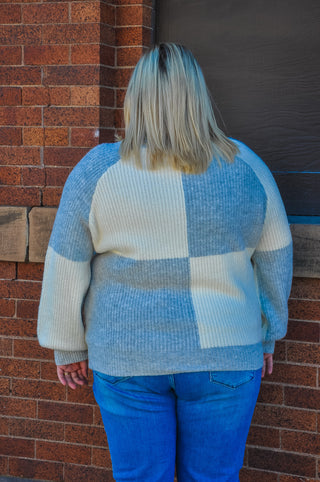 Colorblocked Contrast Curvy Sweater