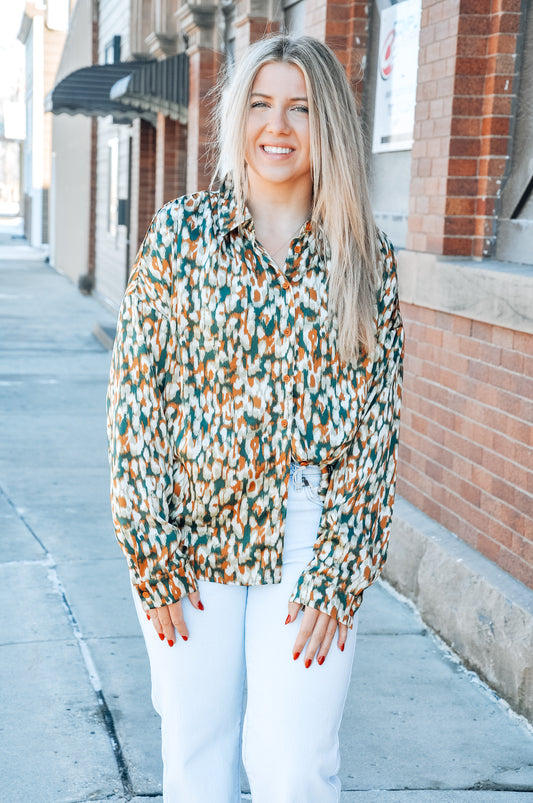 Colorful Abstract Button Down