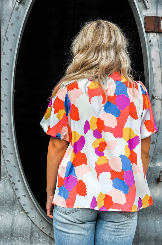 Colors of Summer Abstract Top