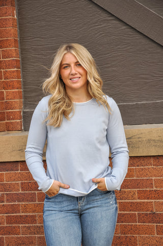 Contrast Color Accent Sweater