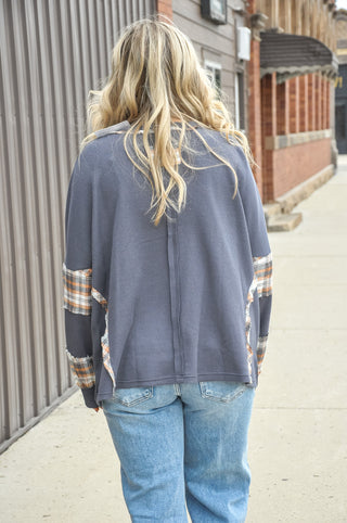 Contrast Plaid Thermal Top