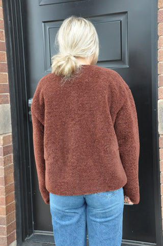 Contrast Sherpa Button-up Jacket