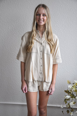 Contrast Stich Button Down