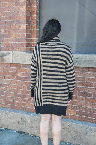 Contrast Stripe Sweater Dress