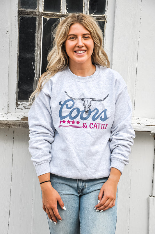 Coors and Cattle Retro Crewneck