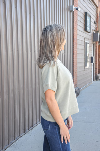 Corded Round Neck 1/2 Sleeve Top