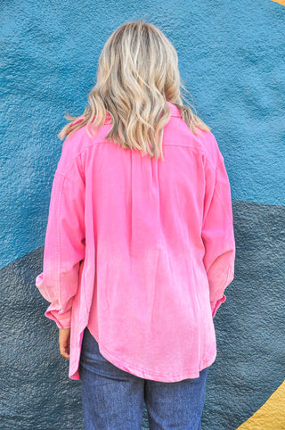 Corduroy Fuchsia Dip-Dye Shacket