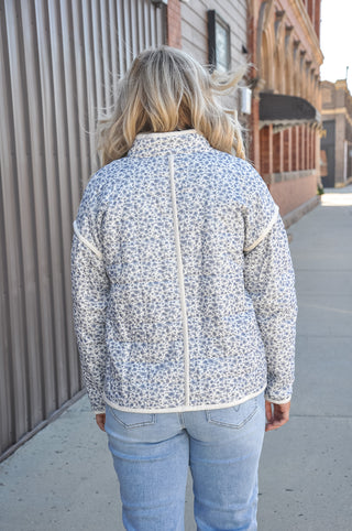 Cotton Floral LS Padded Coat