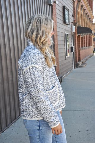 Cotton Floral LS Padded Coat