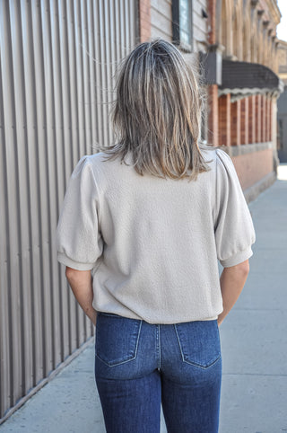 Cloudy Knit Puffy-ish Sleeve Top