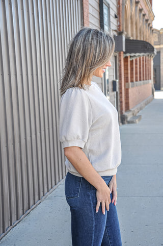 Cloudy Knit Puffy-ish Sleeve Top