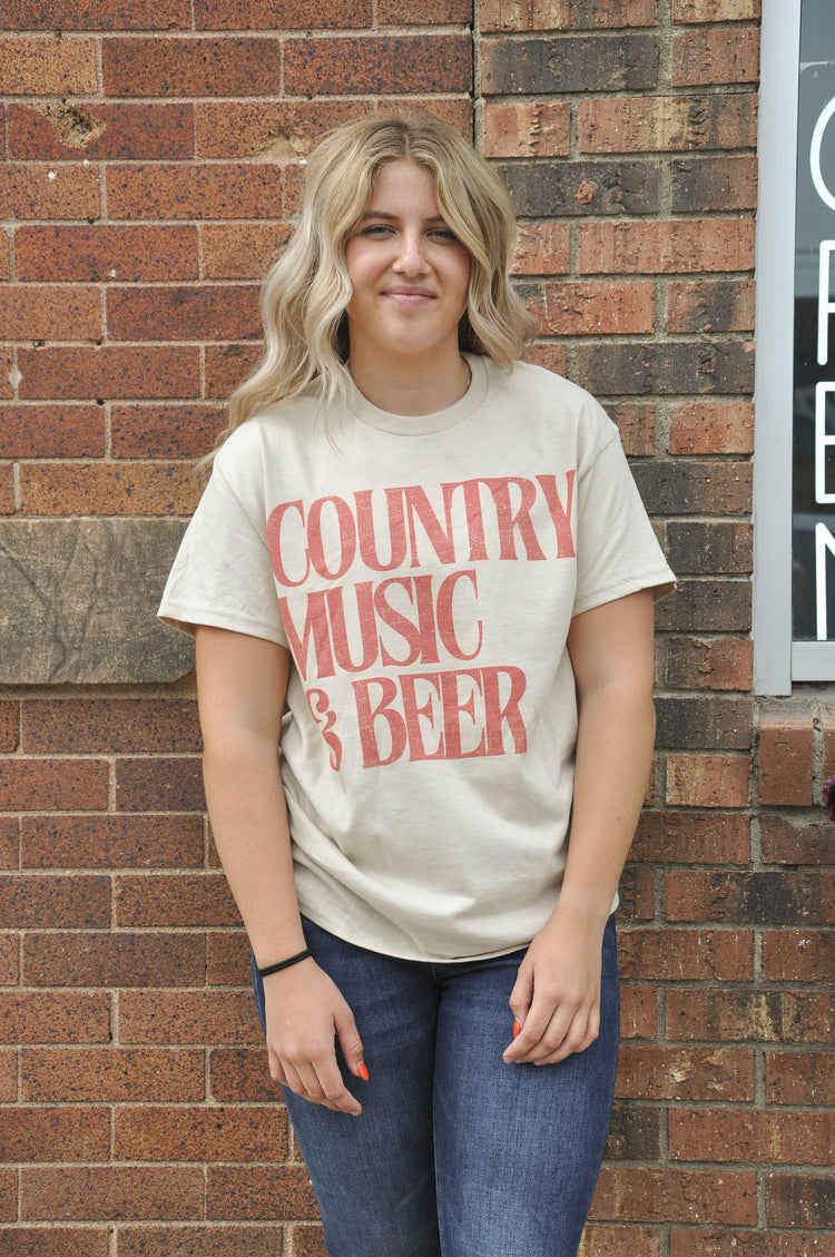 Country Music and Beer Graphic Tee