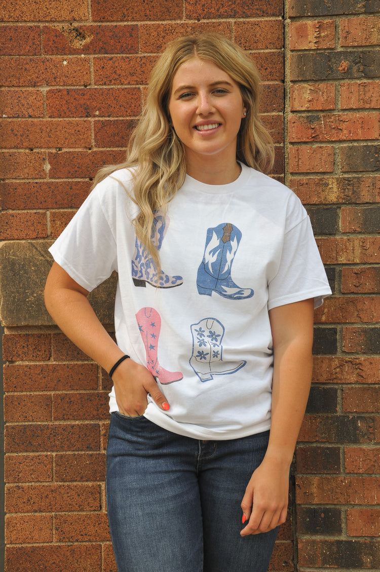 Cowgirl Boots Oversized Graphic Tee