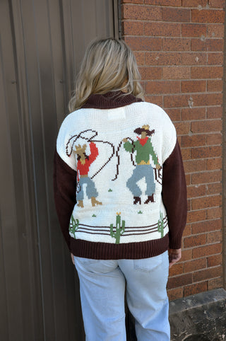Cowgirl Knit Zip-up Cardigan
