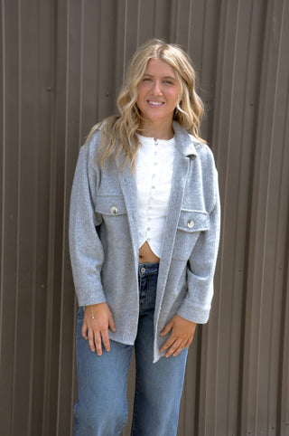 Cozy Brushed Waffle Oversized Shacket