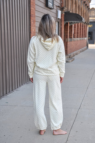Cozy Micro Polka Dot Lounge Pants Set, view 3