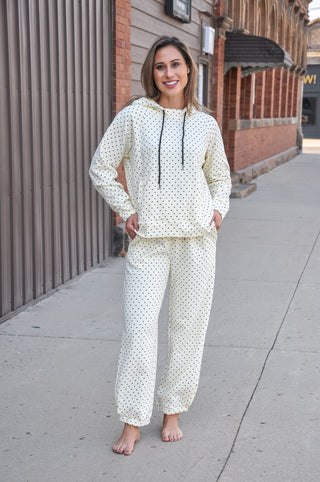 Cozy Micro Polka Dot Lounge Pants Set