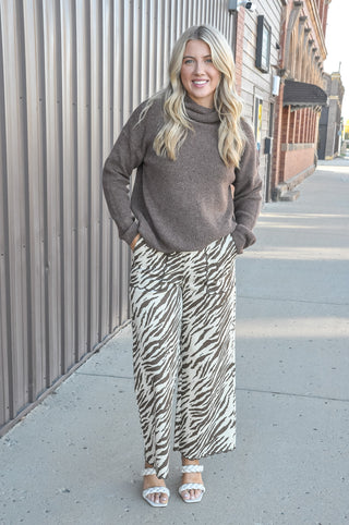Sassy Zebra Stripe Wide Leg Pants