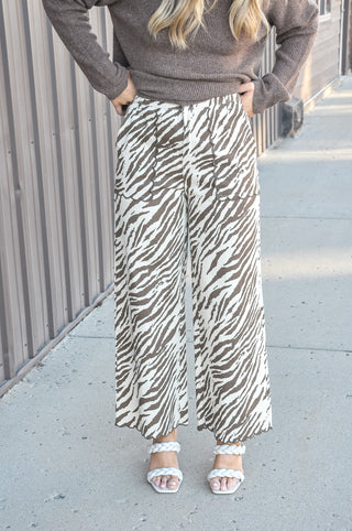 Sassy Zebra Stripe Wide Leg Pants