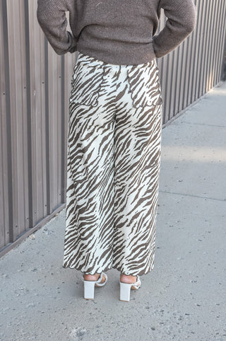 Sassy Zebra Stripe Wide Leg Pants