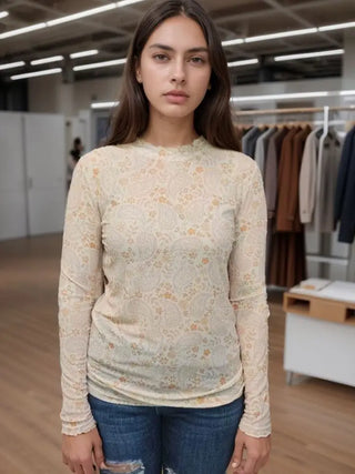 MK Floral Paisley Mesh Top