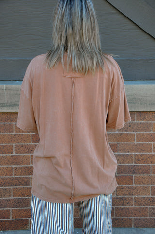 Crochet Pocket Mineral Washed Top